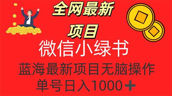 （12163期）全网最新项目，微信小绿书，做第一批吃肉的人，一天十几分钟，无脑单号…-旺仔资源库