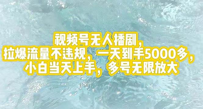 （12166期）视频号无人播剧，拉爆流量不违规，一天到手5000多，小白当天上手，多号…-旺仔资源库