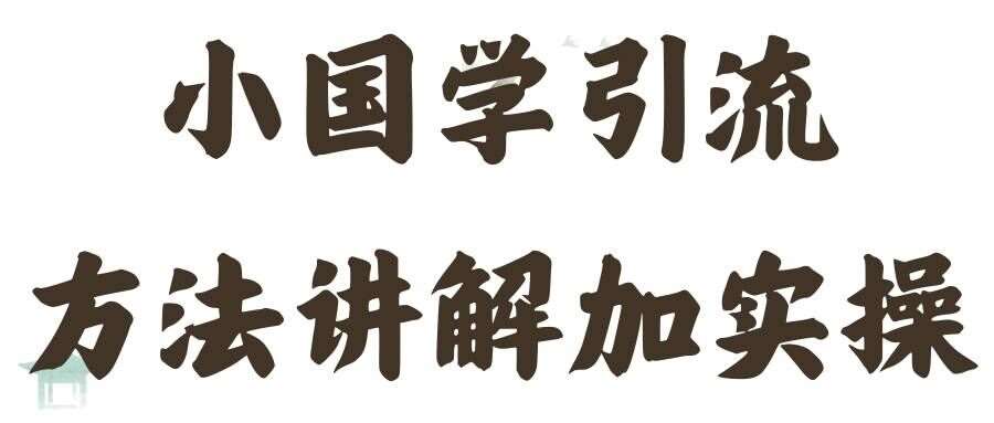 国学引流方法实操教学，日加50个精准粉【揭秘】-旺仔资源库