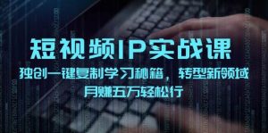 短视频IP实战课,独创一键复制学习秘籍,转战新领域,月赚五万轻松行-旺仔资源库