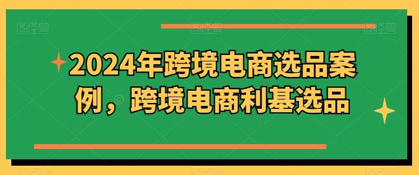 2024年跨境电商选品案例，跨境电商利基选品（更新）-旺仔资源库