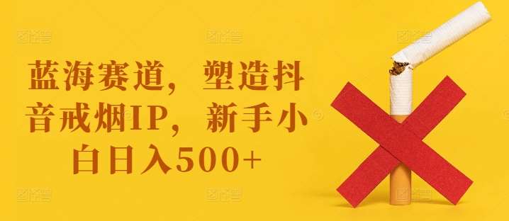 蓝海赛道，塑造抖音戒烟IP，新手小白日入500+【揭秘】-旺仔资源库