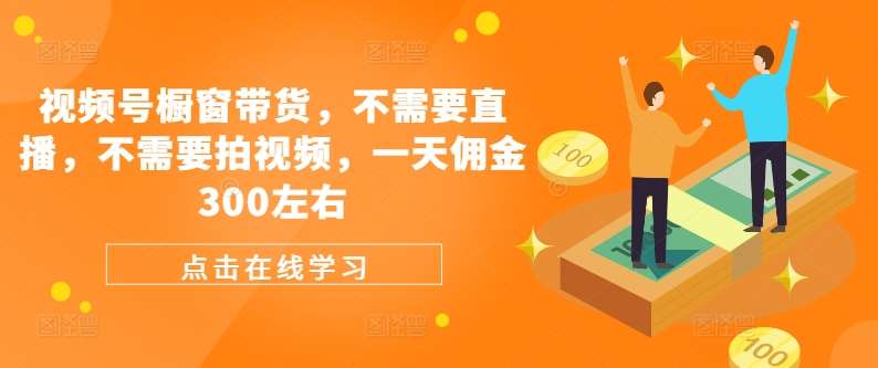 视频号橱窗带货，不需要直播，不需要拍视频，一天佣金300左右-旺仔资源库