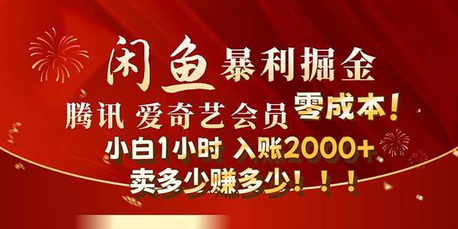 （12236期）闲鱼全新暴力掘金玩法，官方正品影视会员无成本渠道！小白1小时收…-旺仔资源库