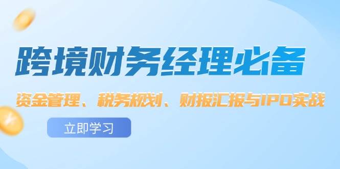 （12323期）跨境 财务经理必备：资金管理、税务规划、财报汇报与IPO实战-旺仔资源库