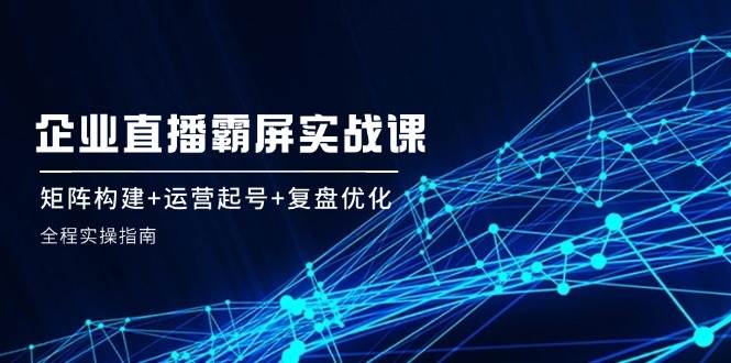 企业直播霸屏实战课：矩阵构建+运营起号+复盘优化，全程实操指南-旺仔资源库