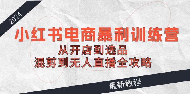 （12361期）2024小红书电商暴利训练营：从开店到选品，混剪到无人直播全攻略-旺仔资源库