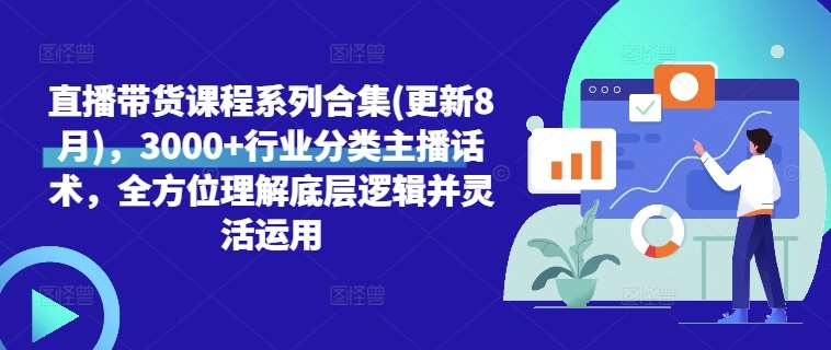 直播带货课程系列合集(更新8月)，3000+行业分类主播话术，全方位理解底层逻辑并灵活运用-旺仔资源库