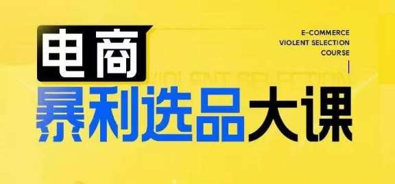 电商暴利选品大课，3大选品思维模式，助力电商企业实现利润突破-旺仔资源库