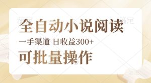 （12447期）全自动小说阅读，纯脚本运营，可批量操作，时间自由，小白轻易上手，日…-旺仔资源库