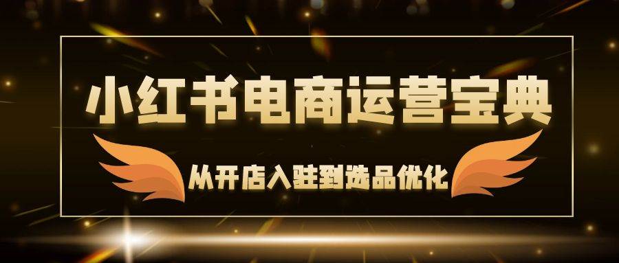 （12497期）小红书电商运营宝典：从开店入驻到选品优化，一站式解决你的电商难题-旺仔资源库