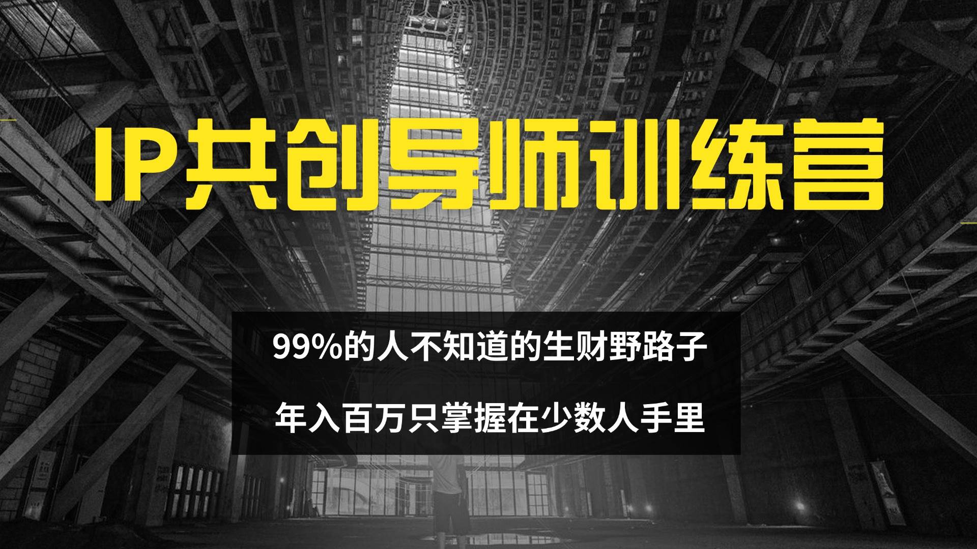 （12504期）IP共创导师训练营 99%的人不知道的生财野路子 只掌握在少数人手里-旺仔资源库