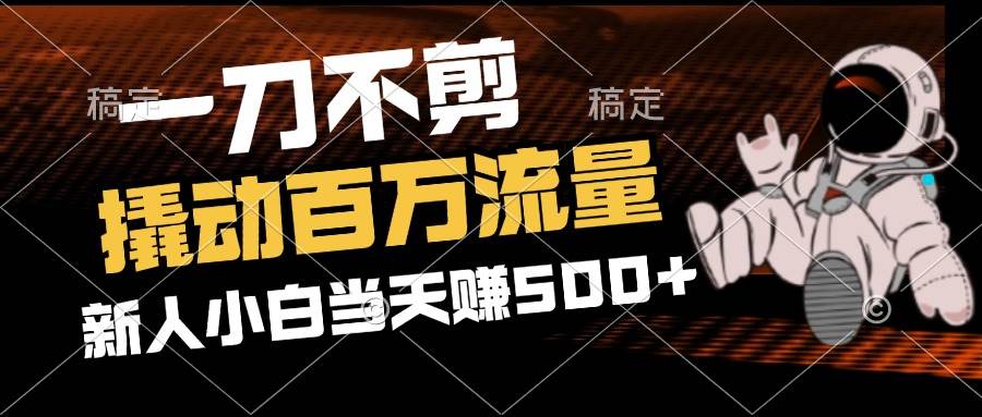 （12576期）2分钟一个作品，一刀不剪，撬动百万流量，新人小白刚做就赚500+-旺仔资源库