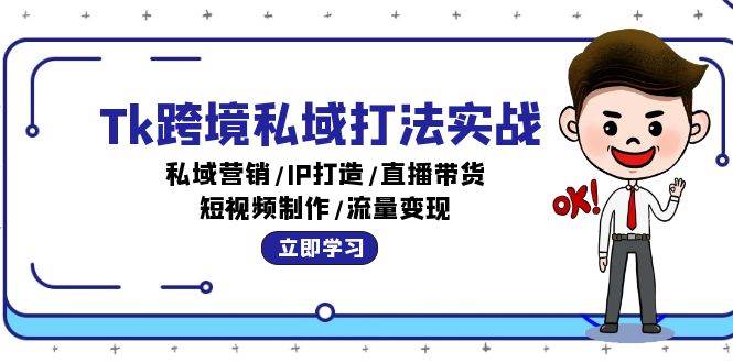 （12598期）Tk跨境私域打法实战：私域营销/IP打造/直播带货/短视频制作/流量变现-旺仔资源库