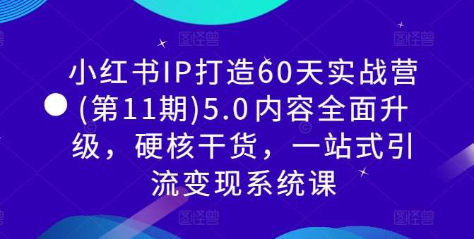 小红书IP打造60天实战营(第11期)5.0​内容全面升级，硬核干货，一站式引流变现系统课-旺仔资源库