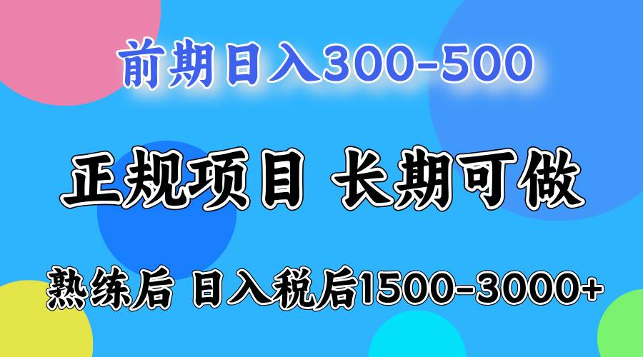 （12608期）一天收益500，上手后每天收益（税后）1500-3000-旺仔资源库