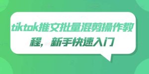 tiktok推文批量混剪操作教程，新手快速入门-旺仔资源库