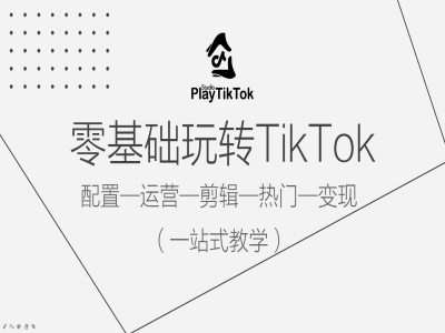 零基础玩转TikTok，配置一运营一剪辑一热门一变现，一站式教学-旺仔资源库