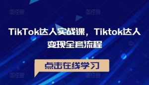 TikTok达人实战课，Tiktok达人变现全套流程-旺仔资源库