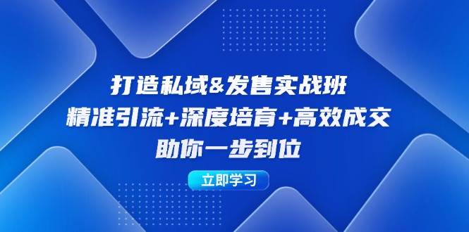 （12642期）打造私域&发售实操班：精准引流+深度培育+高效成交，助你一步到位-旺仔资源库