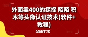外面卖400的探探 陌陌 积木等头像认证技术(软件+教程)-旺仔资源库