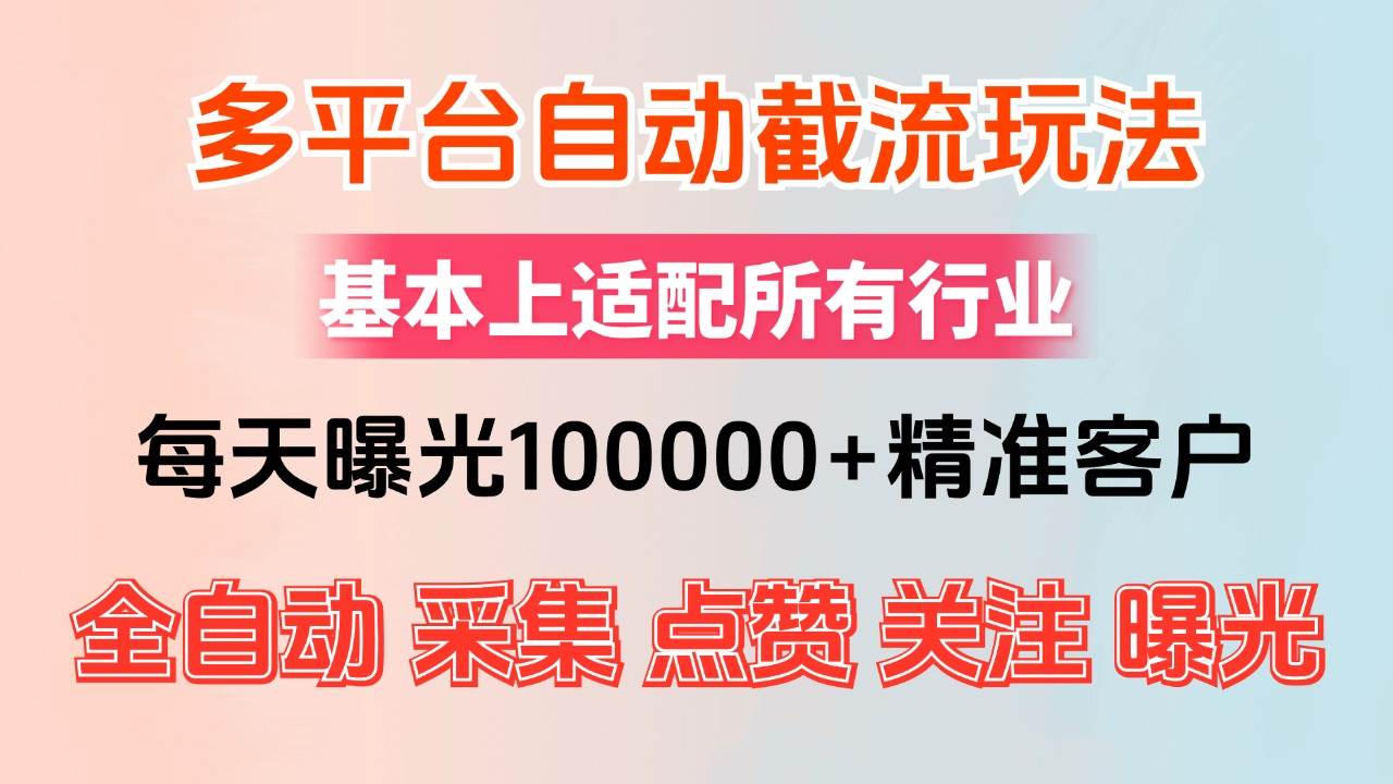 （12709期）小红书抖音视频号最新截流获客系统，全自动引流精准客户【日曝光10000+…-旺仔资源库