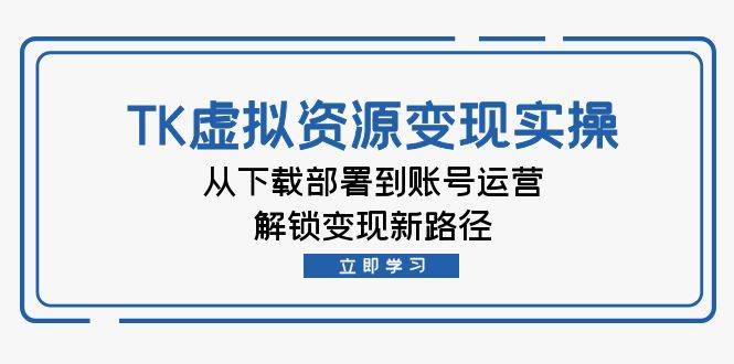 （12770期）TK虚拟资料变现实操：从下载部署到账号运营，解锁变现新路径-旺仔资源库