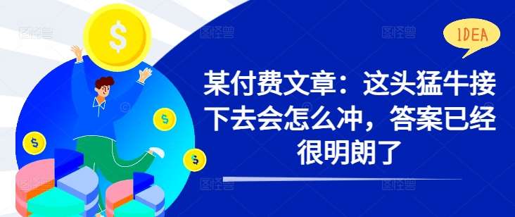 某付费文章：这头猛牛接下去会怎么冲，答案已经很明朗了 !-旺仔资源库