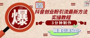 (12835期)轻松制作创业类视频。一天被动加精准创业粉500+(附素材)-旺仔资源库