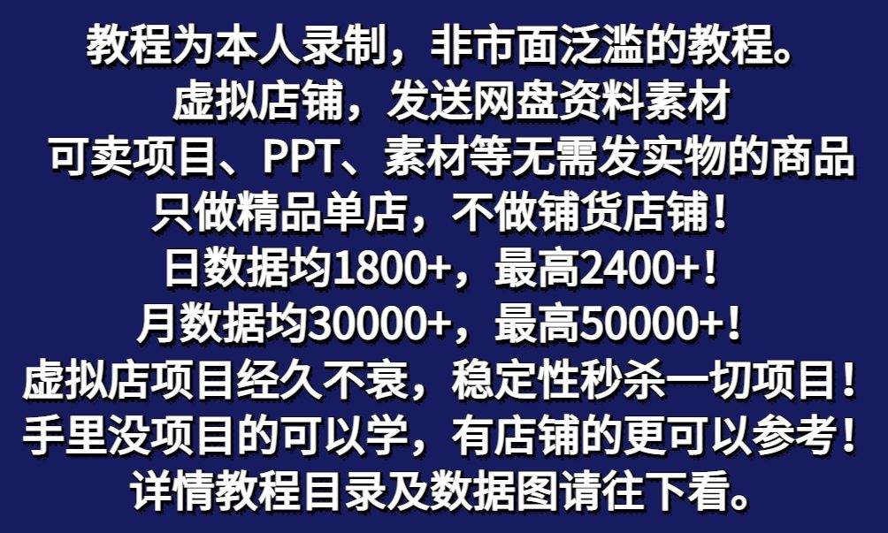 拼多多虚拟店铺项目，电脑挂机自动发货，单店日利润300+-旺仔资源库