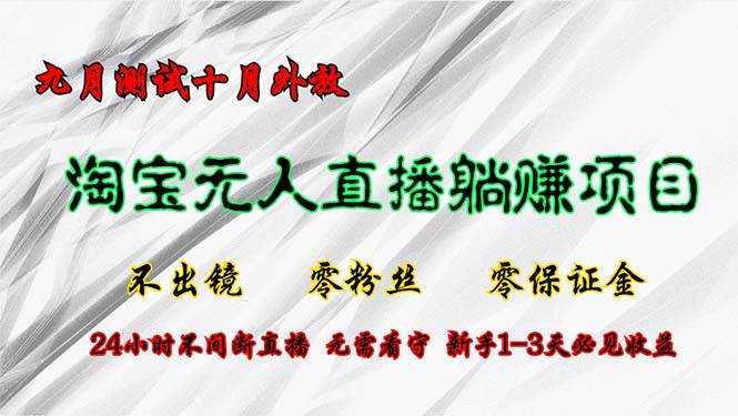 （12862期）淘宝无人直播最新玩法，九月测试十月外放，不出镜零粉丝零保证金，24小…-旺仔资源库