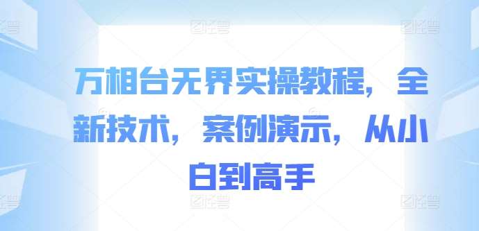 万相台无界实操教程，全新技术，案例演示，从小白到高手-旺仔资源库