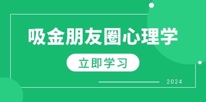 （12899期）朋友圈吸金心理学：揭秘心理学原理，增加业绩，打造个人IP与行业权威-旺仔资源库