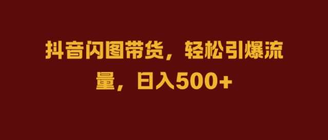 抖音闪图带货，轻松引爆流量，日入几张【揭秘】-旺仔资源库