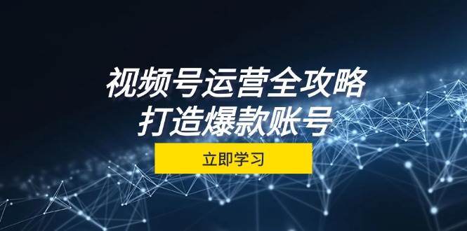 视频号运营全攻略，从定位到成交一站式学习，视频号核心秘诀，打造爆款账号-旺仔资源库