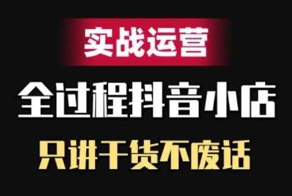 抖音小店精细化实战运营，只讲干货不废话-旺仔资源库