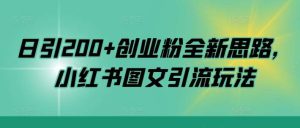 日引200+创业粉全新思路，小红书图文引流玩法【揭秘】-旺仔资源库