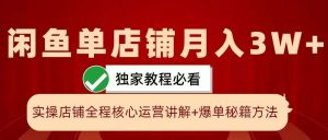 闲鱼单店铺月入3W+实操展示，爆单核心秘籍，一学就会【揭秘】-旺仔资源库