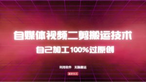 （12995期）详细教你自媒体视频二剪搬运技术，自己加工100%过原创，无脑搬运-旺仔资源库