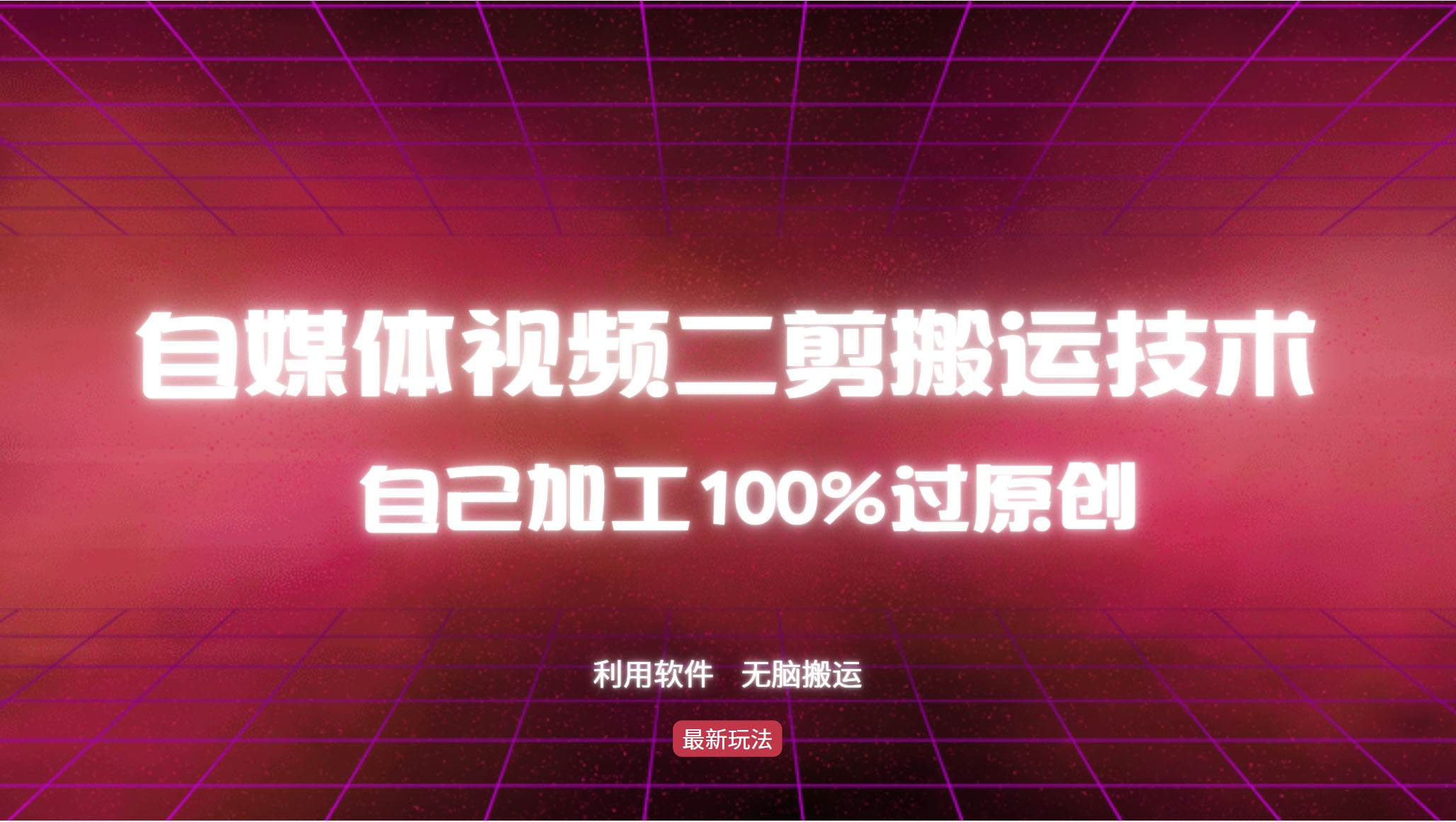 （12995期）详细教你自媒体视频二剪搬运技术，自己加工100%过原创，无脑搬运-旺仔资源库