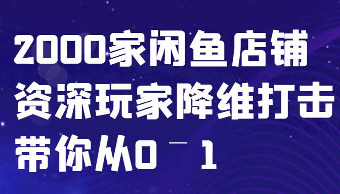 闲鱼已经饱和？纯扯淡！2000家闲鱼店铺资深玩家降维打击带你从0–1-旺仔资源库