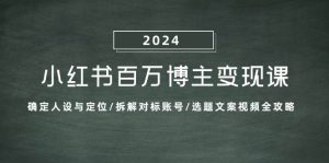 小红书百万博主变现课：确定人设与定位/拆解对标账号/选题文案视频全攻略-旺仔资源库