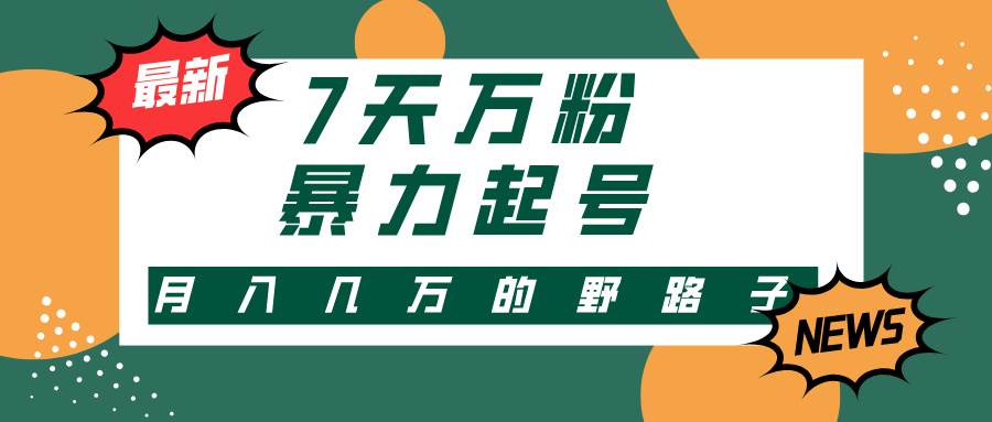 （13047期）3-7天万粉，快手暴力起号，多种变现方式，新手小白秒上手，单月变现几…-旺仔资源库