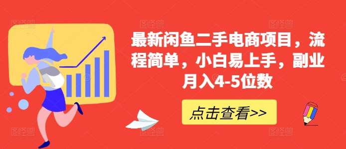 最新闲鱼二手电商项目，流程简单，小白易上手，副业月入4-5位数!-旺仔资源库