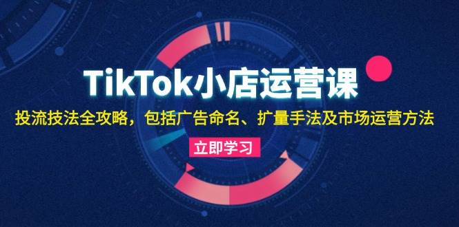 （13063期）TikTok小店运营课：投流技法全攻略，包括广告命名 扩量手法及市场运营方法-旺仔资源库