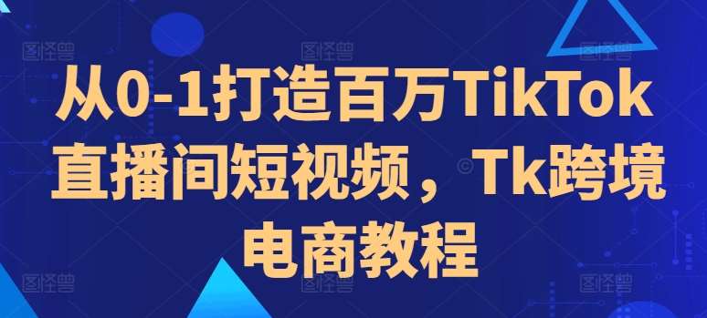 从0-1打造百万TikTok直播间短视频，Tk跨境电商教程-旺仔资源库