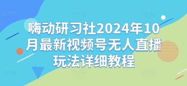 嗨动研习社2024年10月最新视频号无人直播玩法详细教程-旺仔资源库