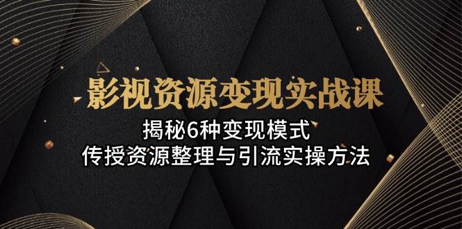 （13140期）影视资源变现实战课：揭秘6种变现模式，传授资源整理与引流实操方法-旺仔资源库