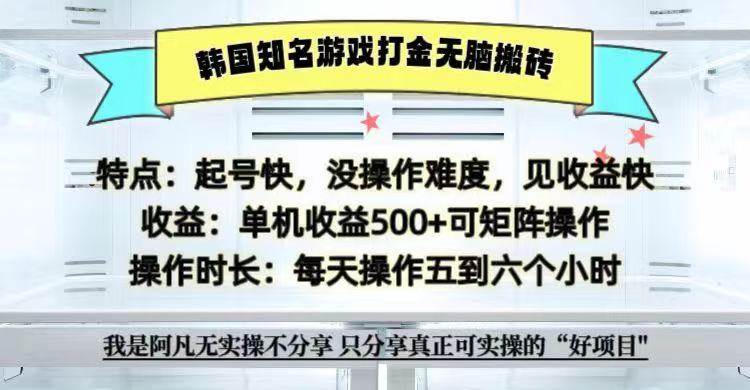 全网首发海外知名游戏打金无脑搬砖单机收益500+  即做！即赚！当天见收益！-旺仔资源库