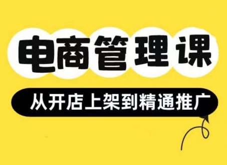 小红书&闲鱼开店从开店上架到精通推广，电商管理课-旺仔资源库